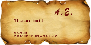 Altman Emil névjegykártya